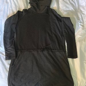 Mountain HardWear T-Shirt Hoodie Dress Women's XL Jersey Knit Black Drawstring